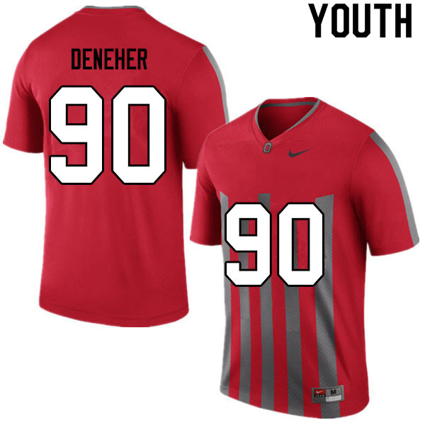 Youth #90 Jack Deneher Ohio State Buckeyes College Football Jerseys Sale-Retro